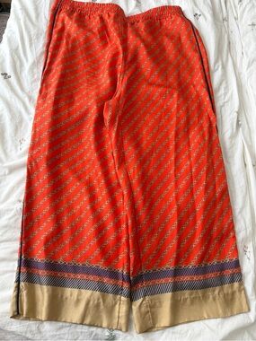 J. Crew  Collection Red Chain-Print Pants